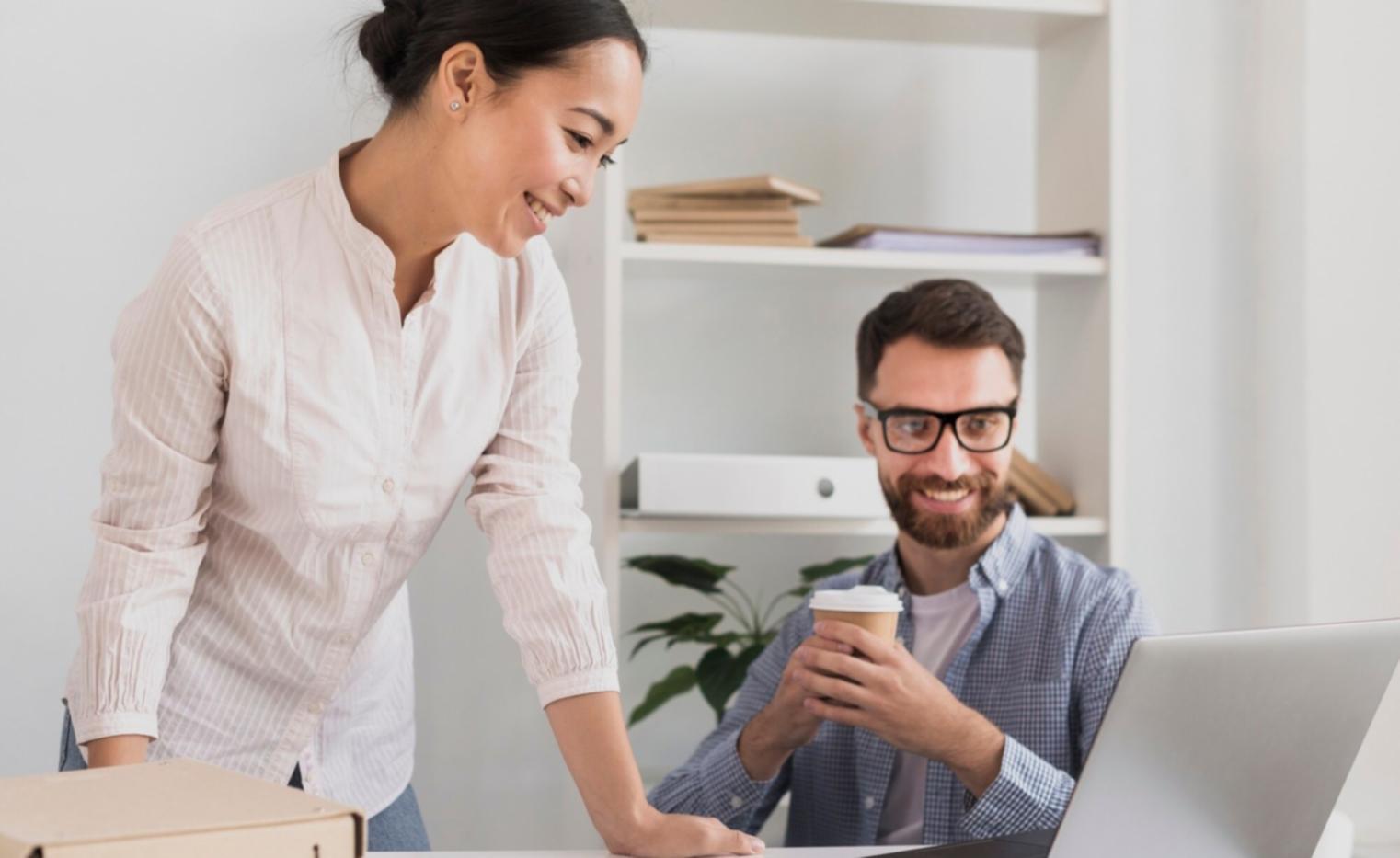 Professional workspace with financial analysis documents